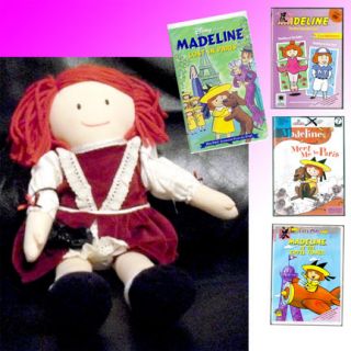 Large Madeline Rag Doll Bonus DVD VHS Lot