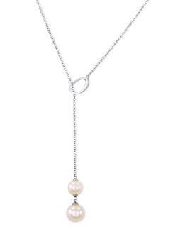 Majorica Necklace, Sterling Silver Organic Man Made Pearl (10/12 mm