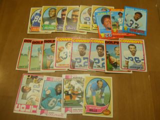 Vintage Football 33 Card Lot 1972 Roger Staubach Rookie 1970 OJ