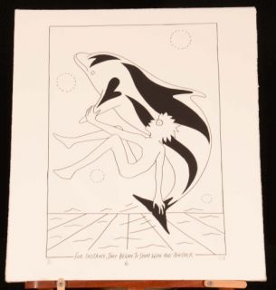 Dolphin and the Boy Serigraphs Corinna MacNeice Limited Signed Prints
