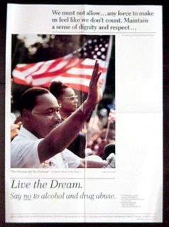 Martin Luther King Jr 1986 Dep Health Drug Abuse Poster