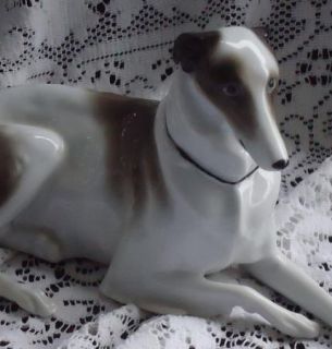 Vintage German Germany Borzoi Russian Wolfhound Lying Dog Figurine