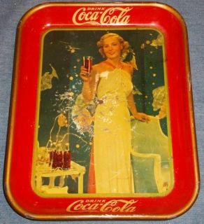 1935 Coca Cola Tray Madge Evans MGM Actress Vintage Coke
