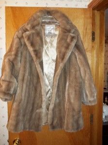 Metzger Group by Erika Vintage Champagne Mink Faux Fur Real Leather