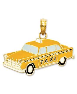 14k Gold Charm, 2D Yellow Taxi Charm   Bracelets   Jewelry & Watches