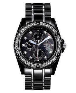 Bulova Watch, Mens Diamond Accent Two Tone Bracelet 42mm 98E003   All