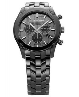 Burberry Watch, Mens Swiss Chronograph Black Stainless Steel Bracelet