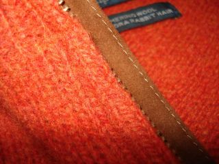 Ralph Lauren Polo M Wool Rabbit Hair Rust Orange Sweater Jacket