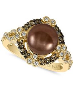 Le Vian 14k Gold Ring, Chocolate Cultured Tahitian Pearl (9 10mm) and