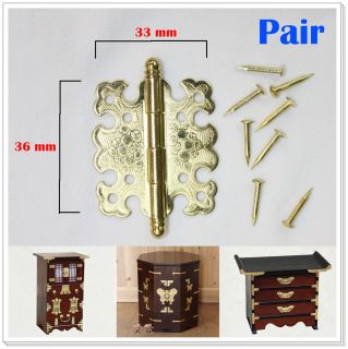 Pair Brass Mini Cabinet Butterfly Hinges Korea Hardware 36x32mm