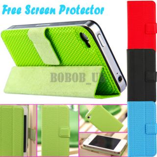 Stylish Magnetic Mini Smart Case Stand Cover For iPhone 4 4S + Screen