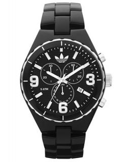 adidas Watch, Chronograph Cambridge Black Plastic Bracelet 44mm