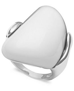 Sterling Silver Ring, White Agate Ring (18 26mm)   Rings   Jewelry