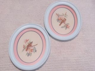 Lovely Homco Oval Bird Pictures Shabby Cottage Chic