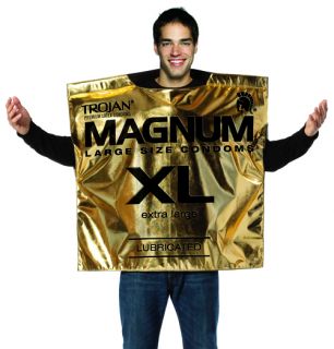 Trojan Magnum Condom Wrapper Funny Adult Mens Halloween Costume
