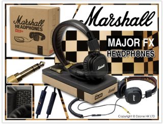 Marshall Major FX Headphones Black w Microphones Headband on Ear 3 5mm