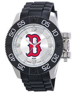 Game Time Watch, Mens Boston Red Sox Black Polyurethane Strap 47mm