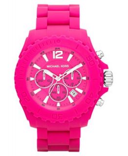 Michael Kors Watch, Chronograph Drake Pink Silicone Strap 48mm MK8262