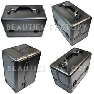 Pure Black Hard Makeup Beauty Nail Art Case Box 342N