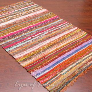 ft Rag Rug Floor Mat Carpet Woven Handloom Ethnic Throw