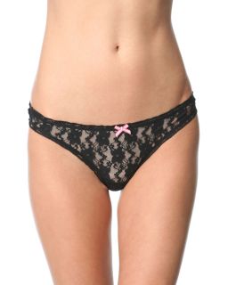 St Eve Black Lace Thong