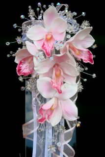 Swarovski Crystal Real Touch Orchids Wedding Bouquet