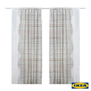 New IKEA Malin Trad Window Curtains 2 Panels Cushion Cover Fjadrar