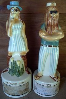 Maloney Royal Enfield Decanters Flower Child and Hippie