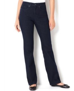 Charter Club Petite Jeans, Slim Bootcut, Black Out Wash   Womens