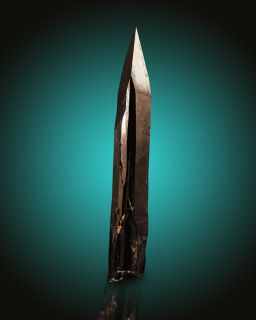 Sharp Jet Black Deep Brown Aegirine Pencil Crystal