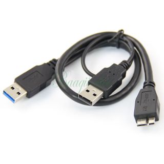 USB 3.0 Y Cable USB 3.0 Type B Micro Male to Type A Male + USB Power