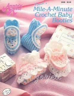 Annies Mile A Minute Baby Booties Crochet Patterns New