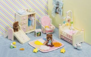 Calico Critters Babys Pink Bedroom Furniture Set New