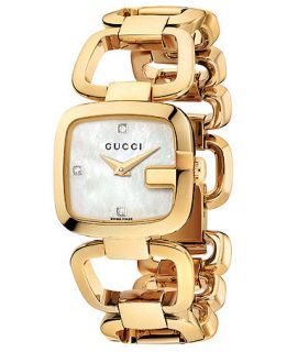 Gucci Watch, Womens Swiss G Gucci Diamond Accent Yellow Gold PVD