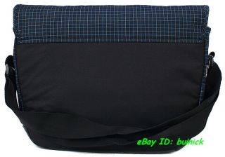 Adidas Street Messenger Bag Black Blue Checkers Travel Flight Shoulder