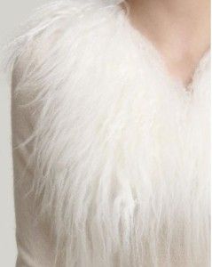 450 New Adrienne Landau Mongolian White Lamb Fur Vests
