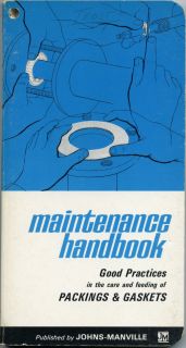 Johns Manville Maintenance Manual Asbestos Packing 1964 Handbook
