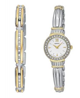 Seiko Watch and Bracelet Set, Womens Two Tone Stainless Steel