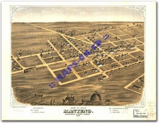 1869 Manteno Illinois Kankakee County IL USA Map CD