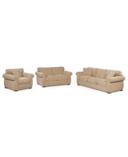 Devon Fabric Living Room Furniture, 4 Piece Set (Sofa, Loveseat, Chair