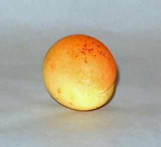 Vintage Italian Carved Stone Marble Alabaster Apricot Fruit Miniature