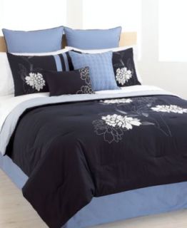 Floral Zest 8 Piece Embroidered Comforter Sets   Bed in a Bag   Bed