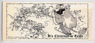Harold Maples Custom Drawn Christmas in Texas Card for Pig Roast