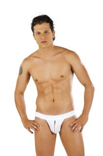 Sexy Mens PPU Underwear Thong Open Pouch Black White or Gray