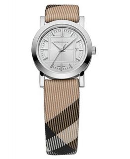 Burberry Watch, Womens Swiss Nova Check Fabric Strap 27mm BU1387