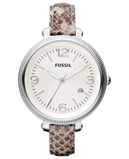 Fossil Watch, Womens Heather Snake Print Leather Strap 42mm ES3193