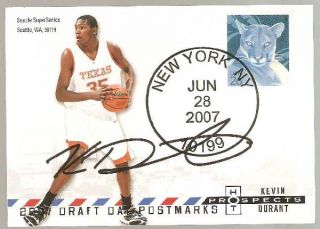 KEVIN DURANT, 2007 08 FACSIMILE AUTO Promo RC Hot Prospects Draft Day