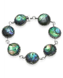 Genevieve & Grace Sterling Silver Bracelet, Abalone Glass and