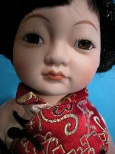 Marian Yu Designs Hand Painted Porcelain Oriental Doll Signed Numbered