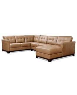 Martino Leather Sectional Sofa, 3 Piece (Sofa, Armless Loveseat and